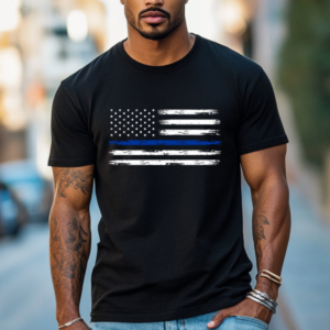 Usa Blue Line Flag Tee